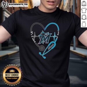 Top Miami Marlins Stethoscope Heartbeat It's A Work Of T-Shirt