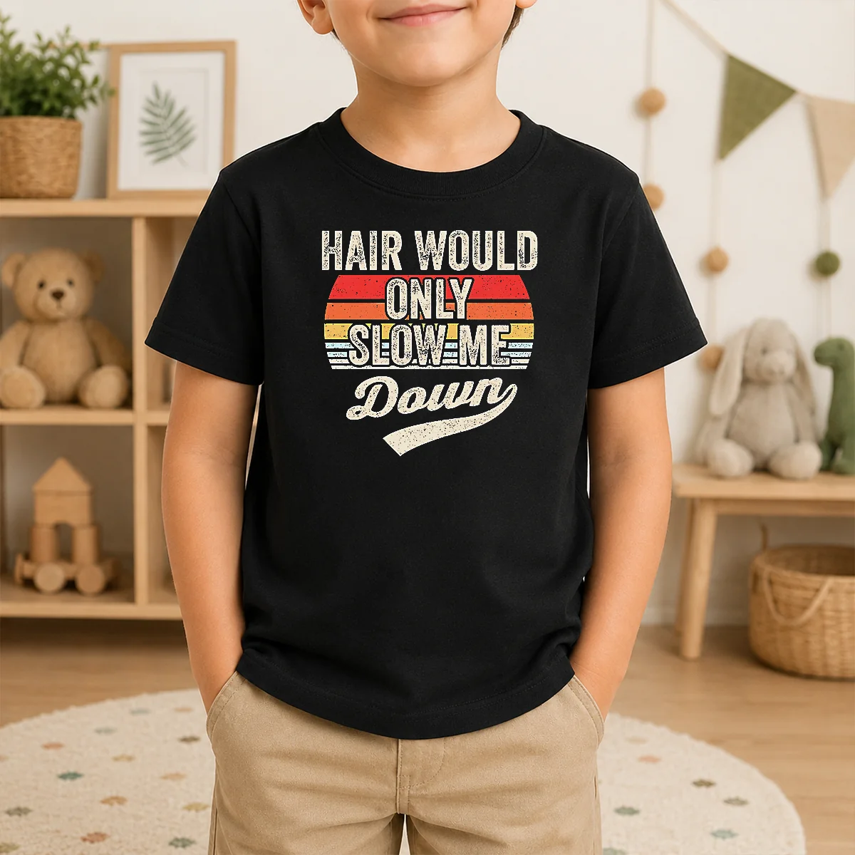 Pretty Hair Would Only Slow Me Down Retro Quote Shirt - Image 9