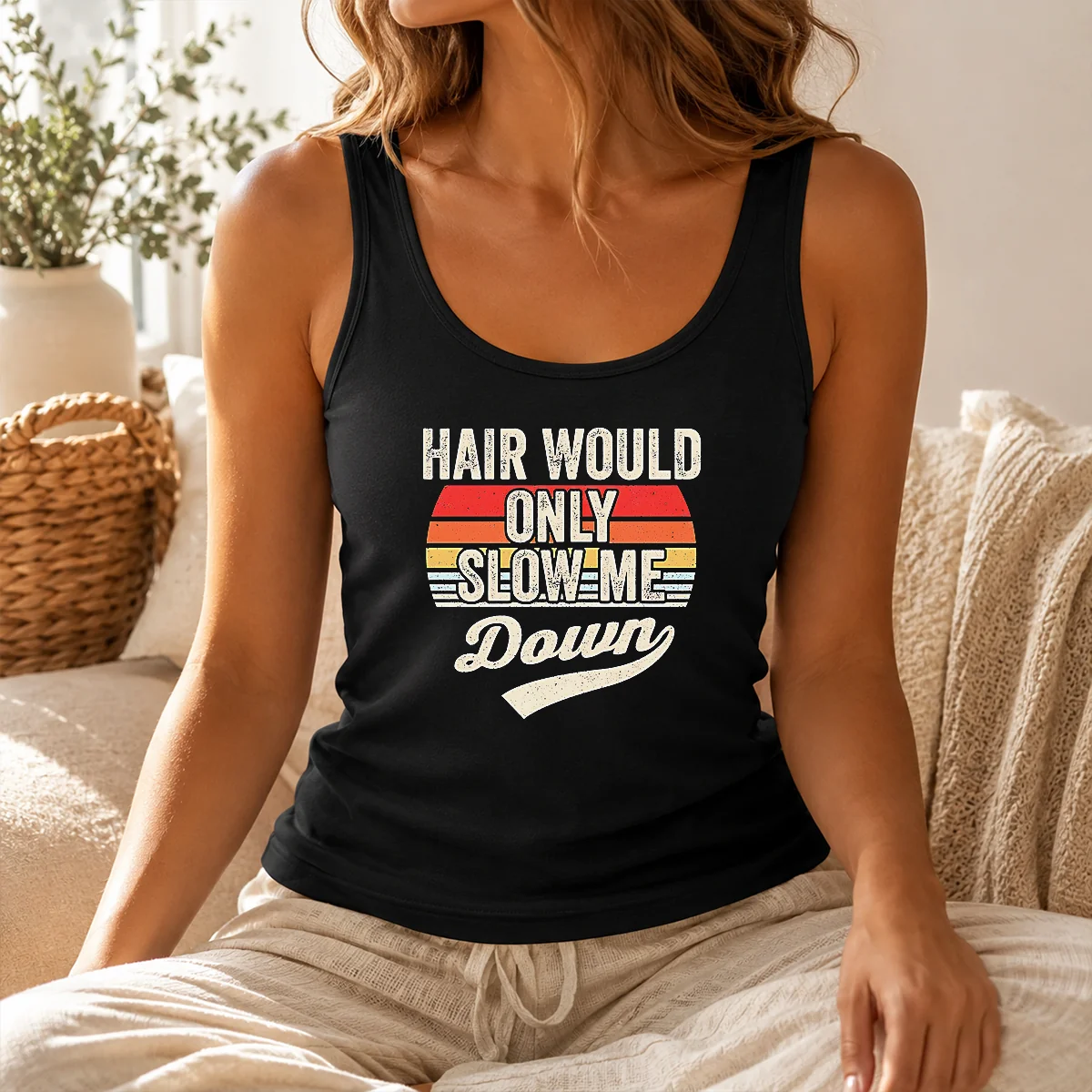 Pretty Hair Would Only Slow Me Down Retro Quote Shirt - Image 3