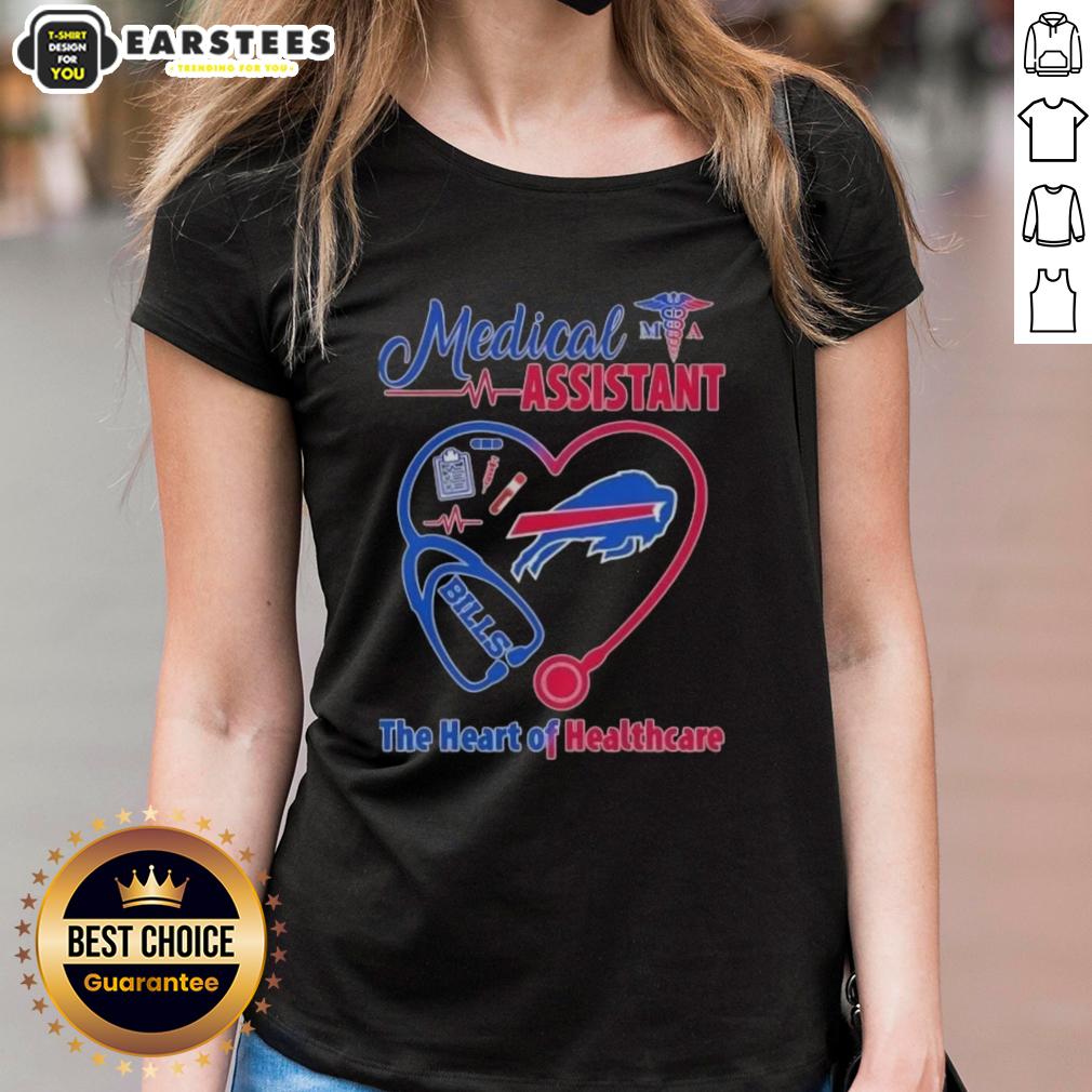 Premium Stethoscope Heart Nurse Buffalo Bills Medical Assistant The Heart Of Healthcare T-Shirt - Image 3