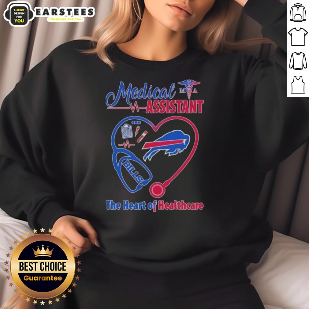 Premium Stethoscope Heart Nurse Buffalo Bills Medical Assistant The Heart Of Healthcare T-Shirt - Image 5