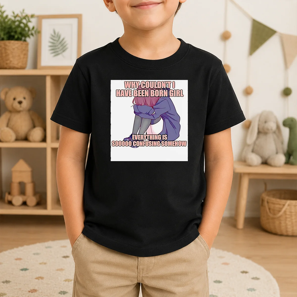 Hot Why Couldn't I Have Been Born Girl Everything Is So Confusing Somehow Shirt - Image 9
