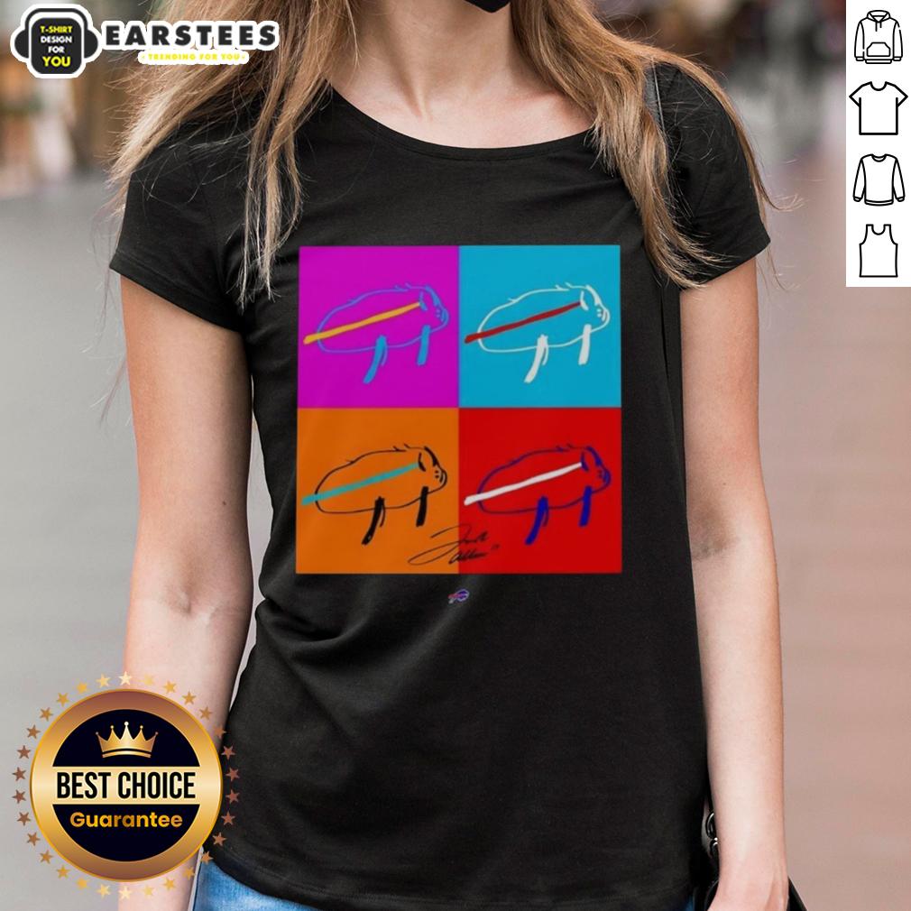 Top Josh Allen Buffalo Bills Billustration Signature T-Shirt - Image 3