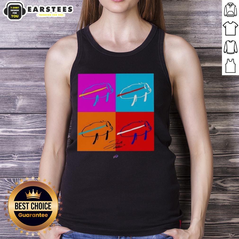 Top Josh Allen Buffalo Bills Billustration Signature T-Shirt - Image 4