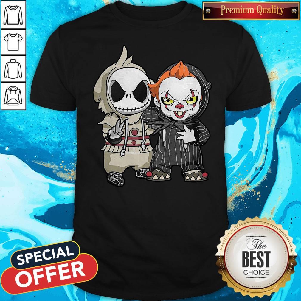 Cute Jack Skellington And Pennywise Friend Happy Halloween Shirt