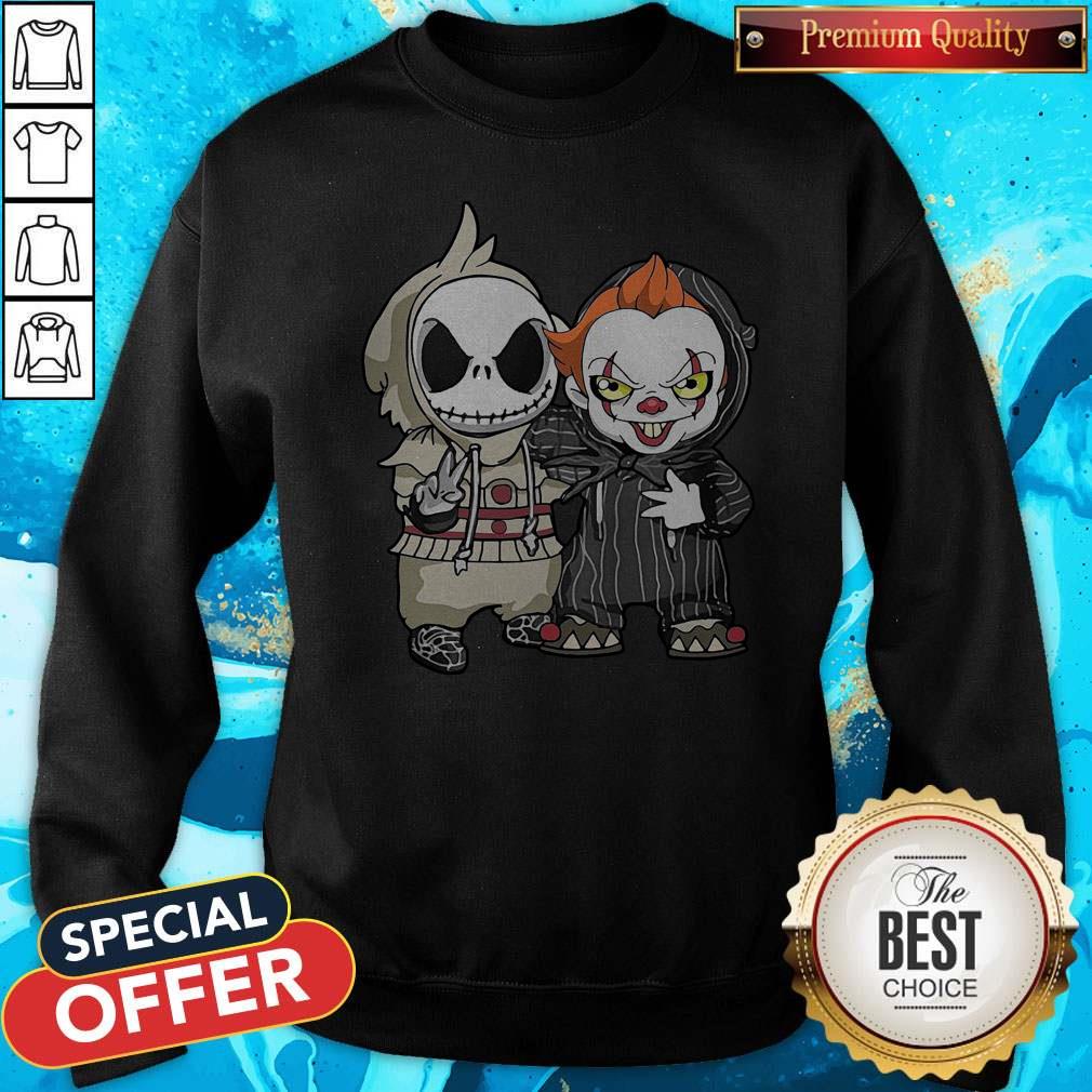 Cute Jack Skellington And Pennywise Friend Happy Halloween Shirt - Image 4
