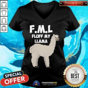 Alternative view of Awesome FML Fluff My Llama Shirt