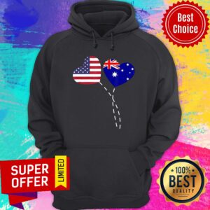 Alternative view of Loving Australia USA Flag Heart Australian Americans Bloon Shirt