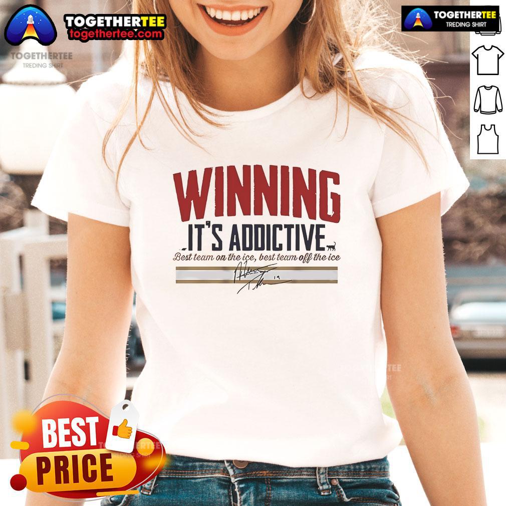 Official Matthew Tkachuk Winning It's Addictive Signature T-Shirt - Image 3