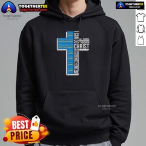 Alternative view of Top I Can Do All Things Through Christ Who Strengthens Me Ucla Bruins Football Cross T-Shirt
