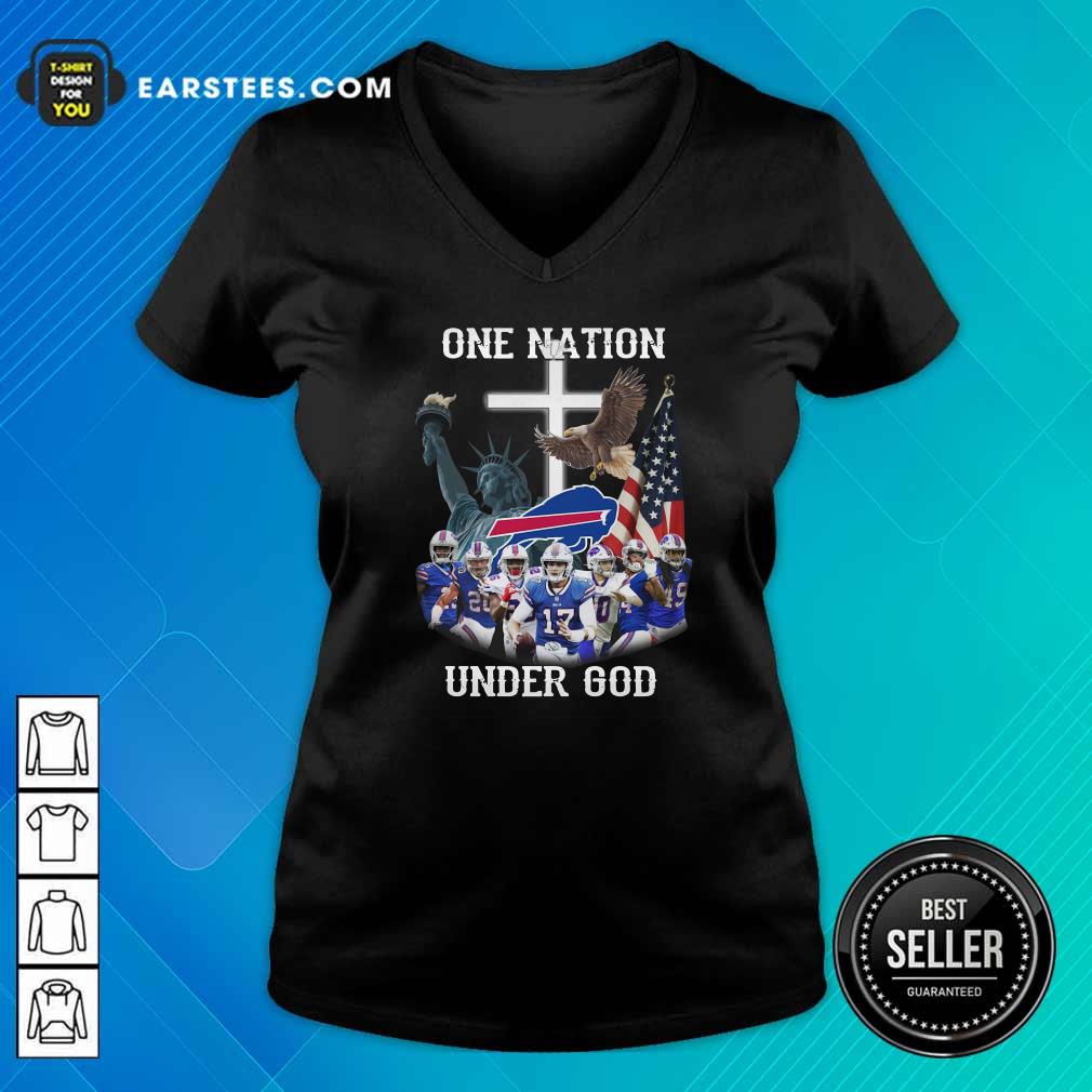 Happy Buffalo Bills One Nation Under God American Flag Shirt - Image 3
