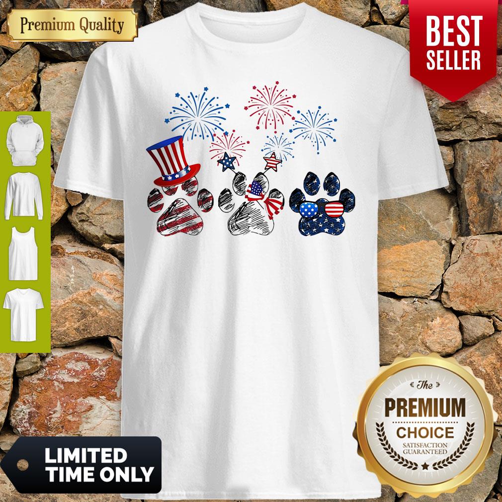 Nice American Independence Day Paw Dog Shirt