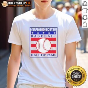 Funny National Baseball Hall Of Fame Primary Logo Natural T-Shirt