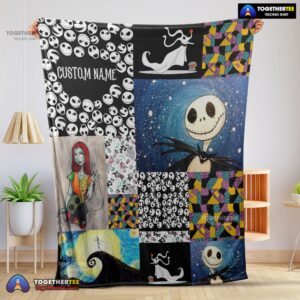 Official The Nightmare Before Christmas Jack Skellington Sally Zero Halloween Customized Blanket