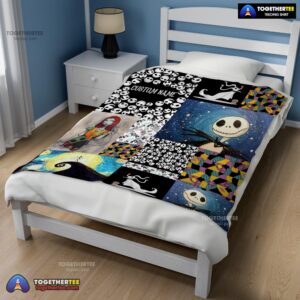 Alternative view of Official The Nightmare Before Christmas Jack Skellington Sally Zero Halloween Customized Blanket