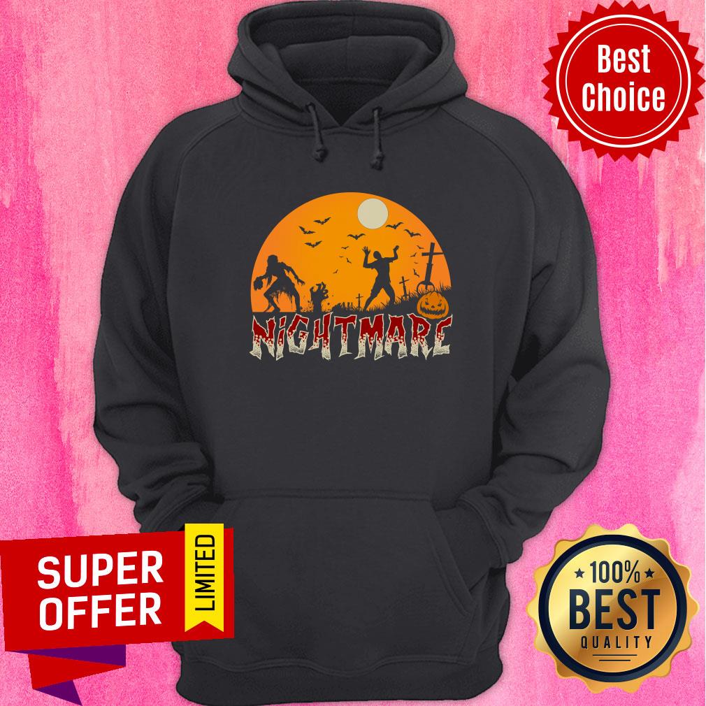 Nightmare Zombie Bat Cemtery Halloween Shirt - Image 2