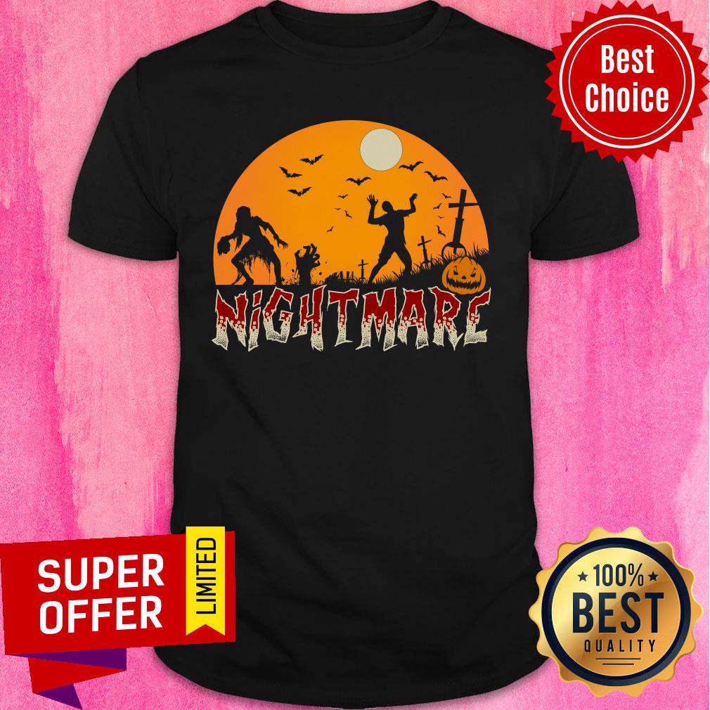 Nightmare Zombie Bat Cemtery Halloween Shirt
