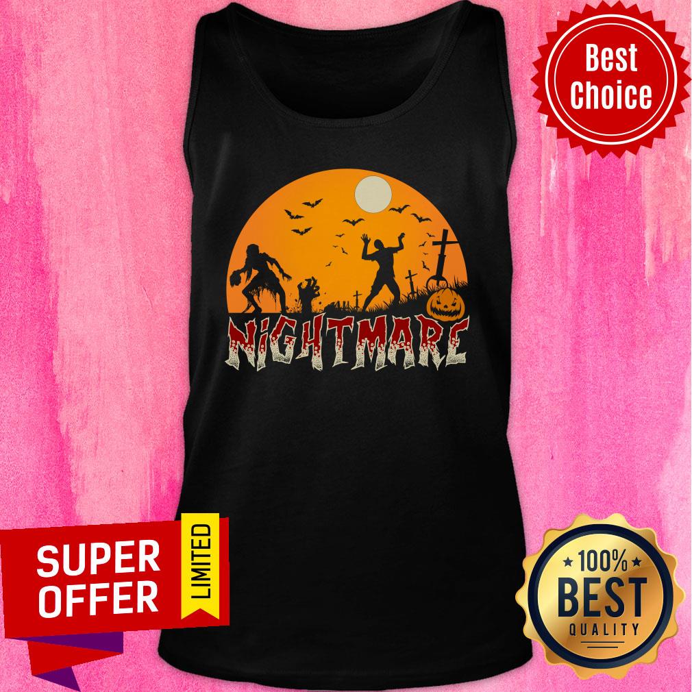 Nightmare Zombie Bat Cemtery Halloween Shirt - Image 4