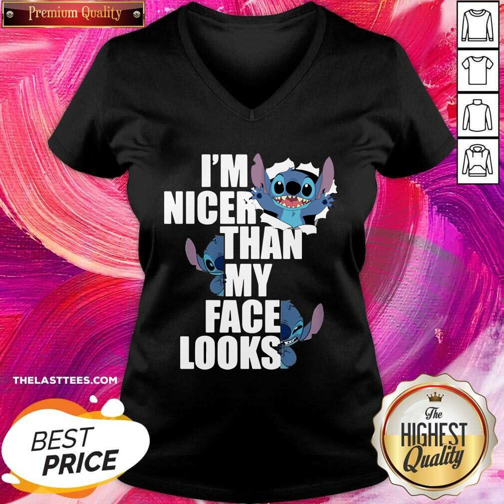 Nice Stitch I’m Nicer Than My Face Looks Shirt - Image 2