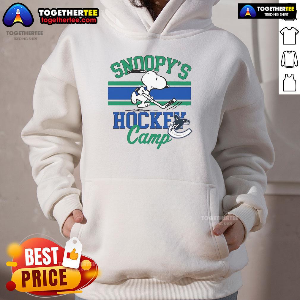 Good Snoopy Vancouver Canucks Snoopy's Hockey Camp Snoopy NHL All Teams T-Shirt - Image 2