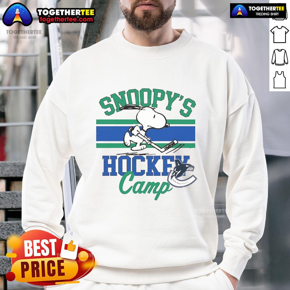 Good Snoopy Vancouver Canucks Snoopy's Hockey Camp Snoopy NHL All Teams T-Shirt - Image 5