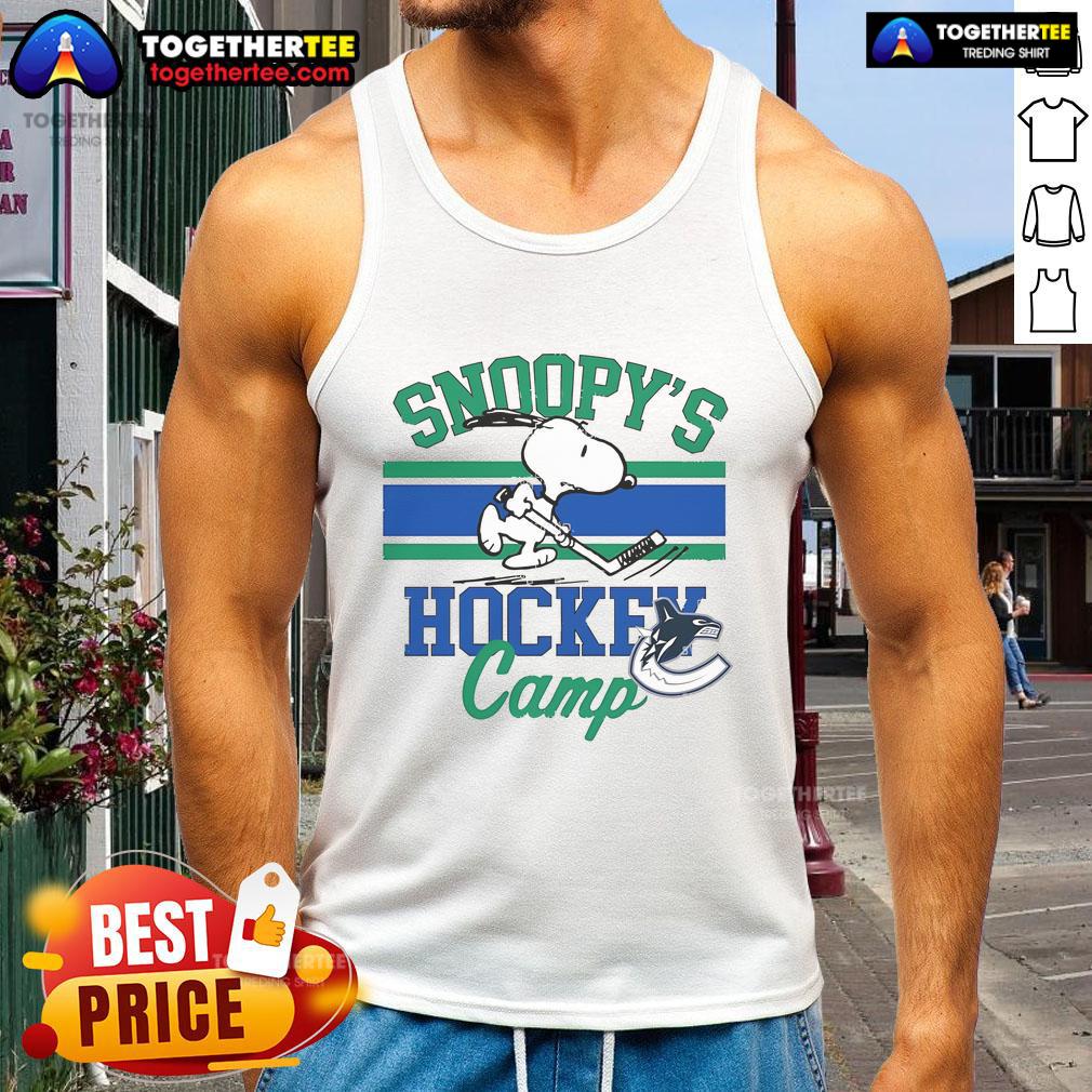 Good Snoopy Vancouver Canucks Snoopy's Hockey Camp Snoopy NHL All Teams T-Shirt - Image 4