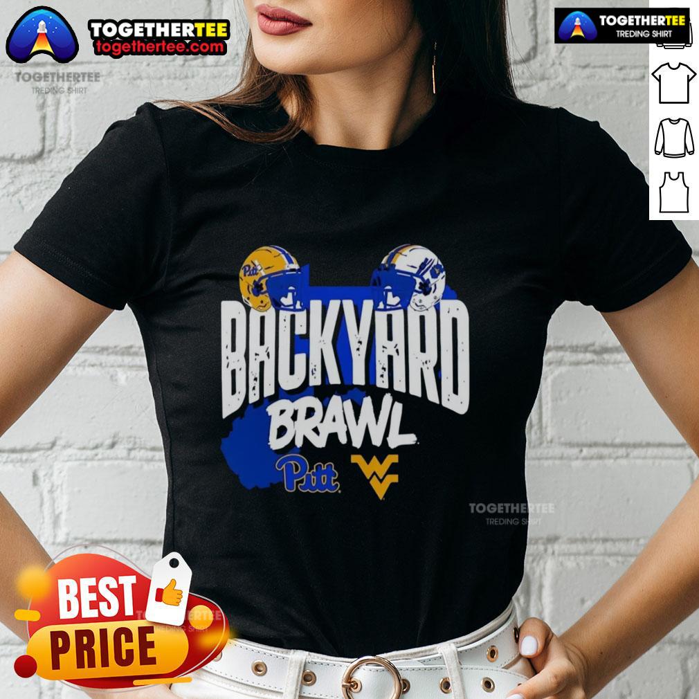 Good Pitt Panthers Vs West Virginia Mountaineers Backyard Brawl Helmet T-Shirt - Image 3