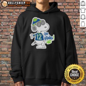 Alternative view of Premium Snoopy With Seattle Seahawks Outfit Go Hawks T-Shirt