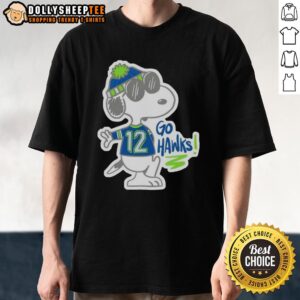 Premium Snoopy With Seattle Seahawks Outfit Go Hawks T-Shirt