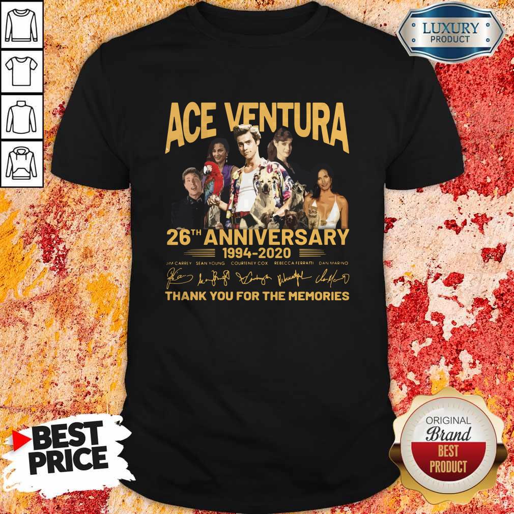 Ace Venture 26th Anniversary 1994 2020 Thank You For The Memories Signatures Shirt