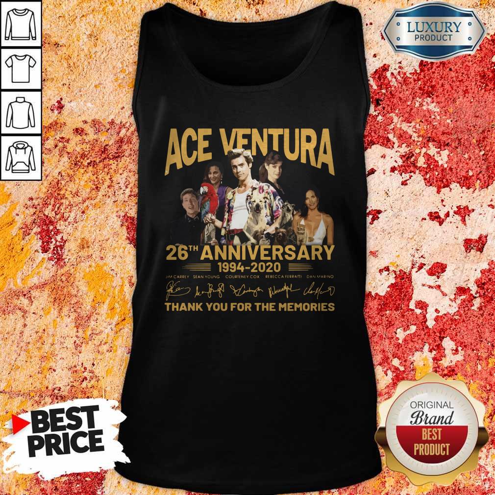 Ace Venture 26th Anniversary 1994 2020 Thank You For The Memories Signatures Shirt - Image 4