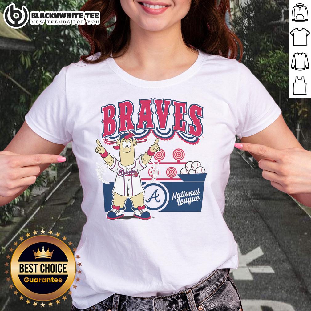Top Mitchell & Ness Cream Atlanta Braves Step Back Up T-Shirt - Image 3