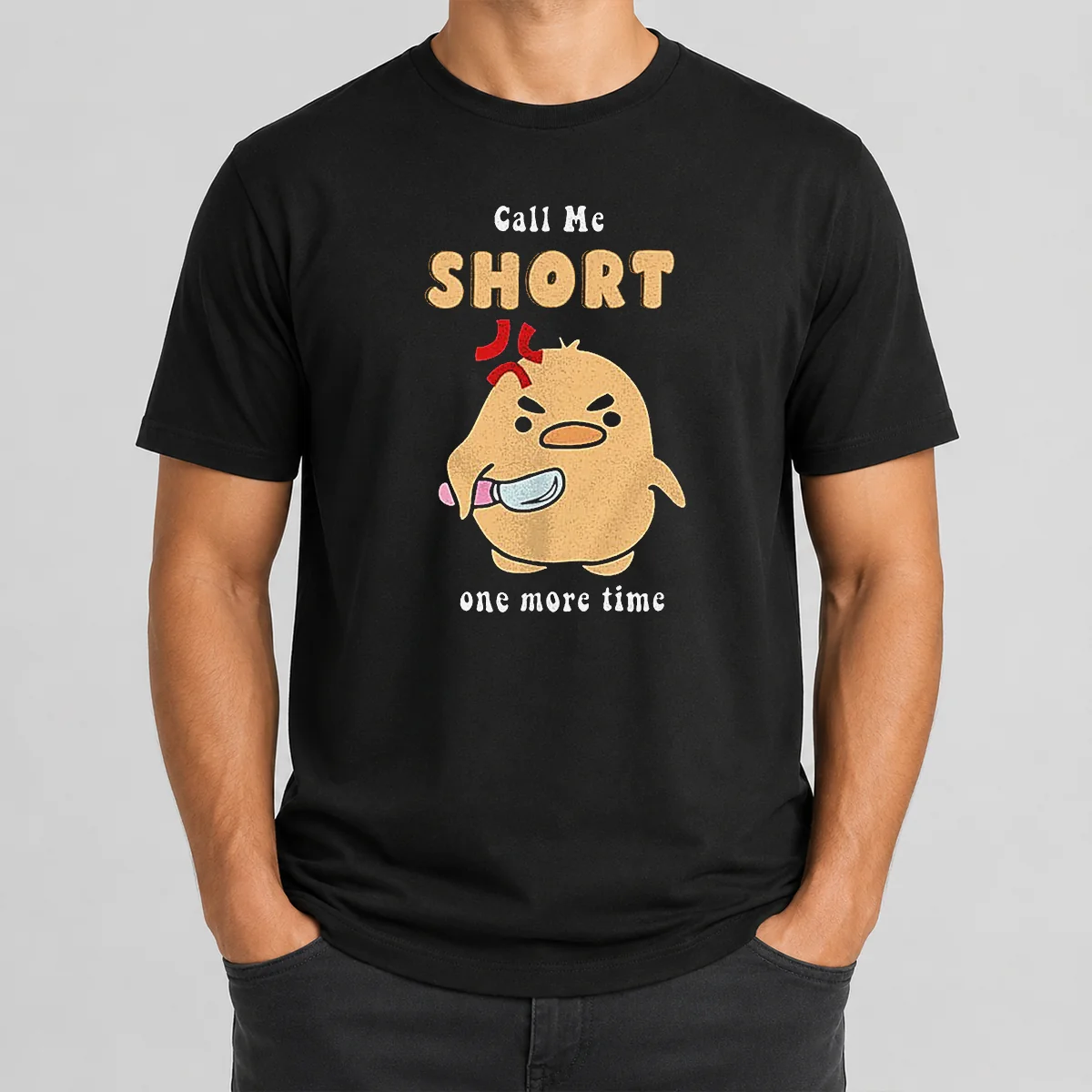 Good Call Me Short One More Time Cute Angry Bird With Knife Shirt