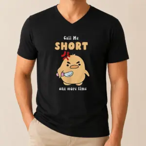 Alternative view of Good Call Me Short One More Time Cute Angry Bird With Knife Shirt