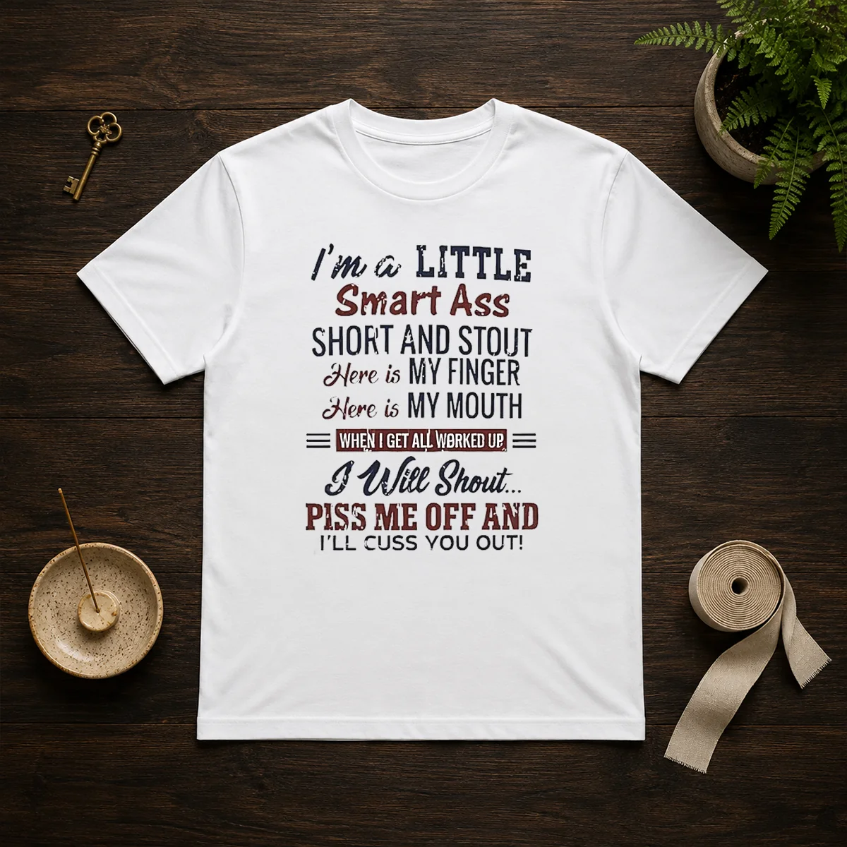 Official I'M A Little Smart Ass Short And Stout Here Is My Finger Here Is My Mouth Shirt