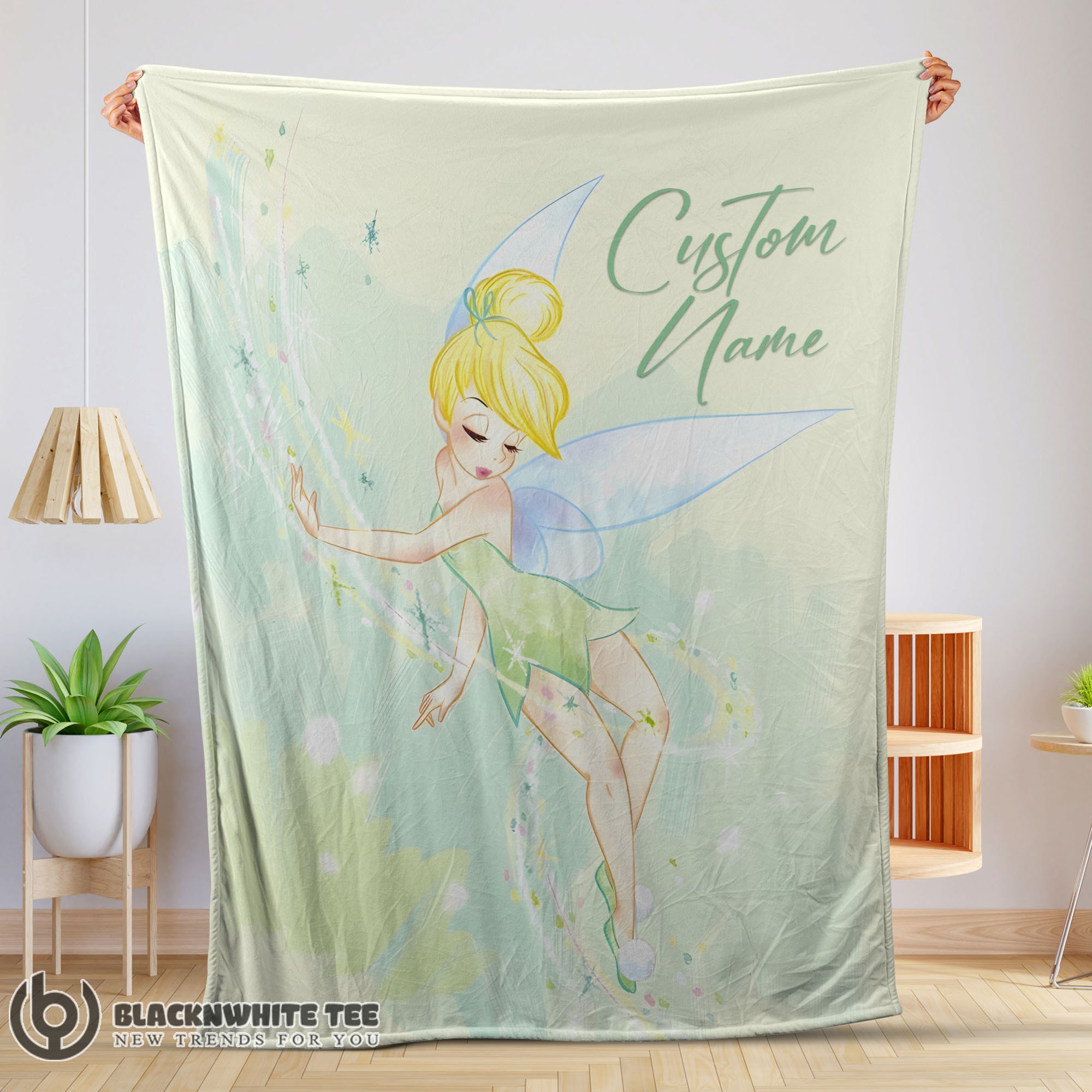 Cute Perfect Disney Peter Pan Tinker Bell Blanket Fleece Customized Blanket