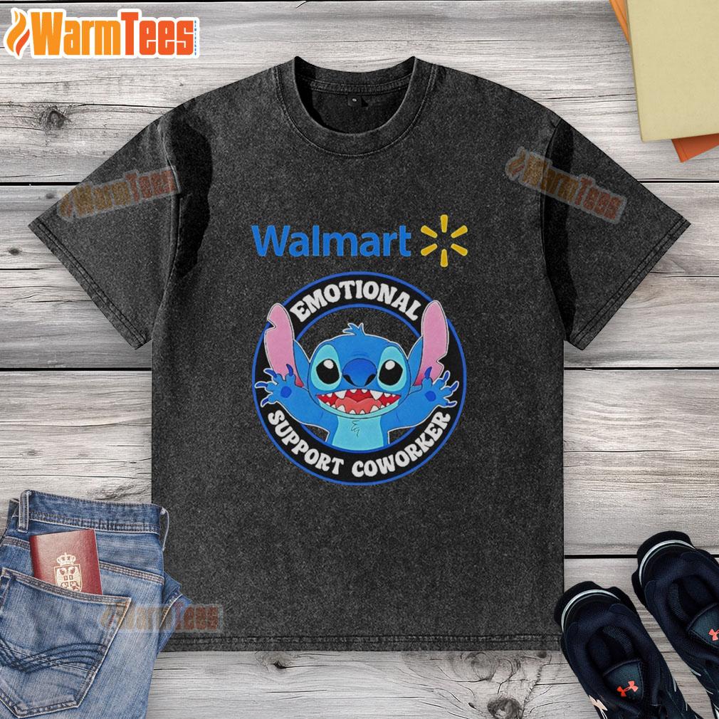 Good Happy Stitch Walmart Emotional Support Coworker T-Shirt - Image 6