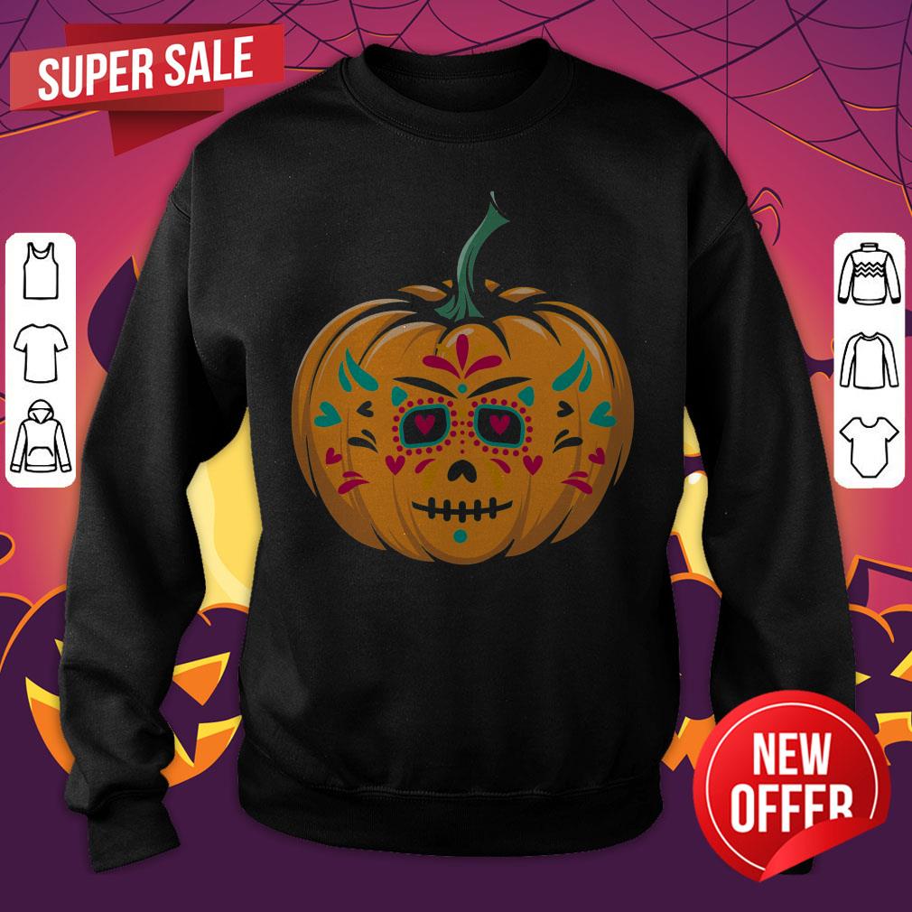 Dia De Los Muertos Day Of The Dead Halloween Pumpkin Shirt - Image 2