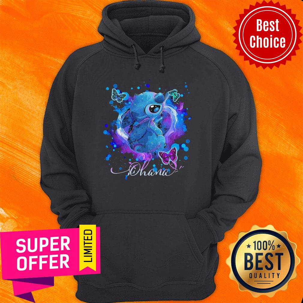 Funny Disney Stitch And Butterflies Ohana Color Shirt - Image 3