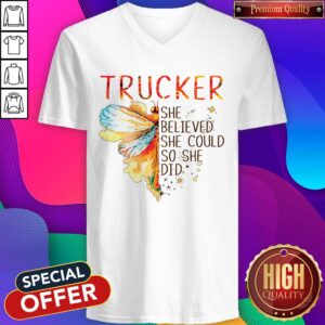 Alternative view of Trucker She Believed She Could So She Did Shirt