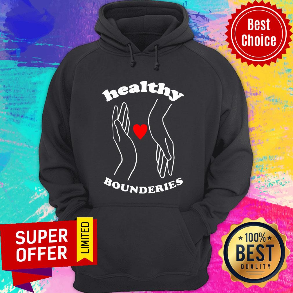 Funny Healthy Boundaries Hand Heart Shirt - Image 2