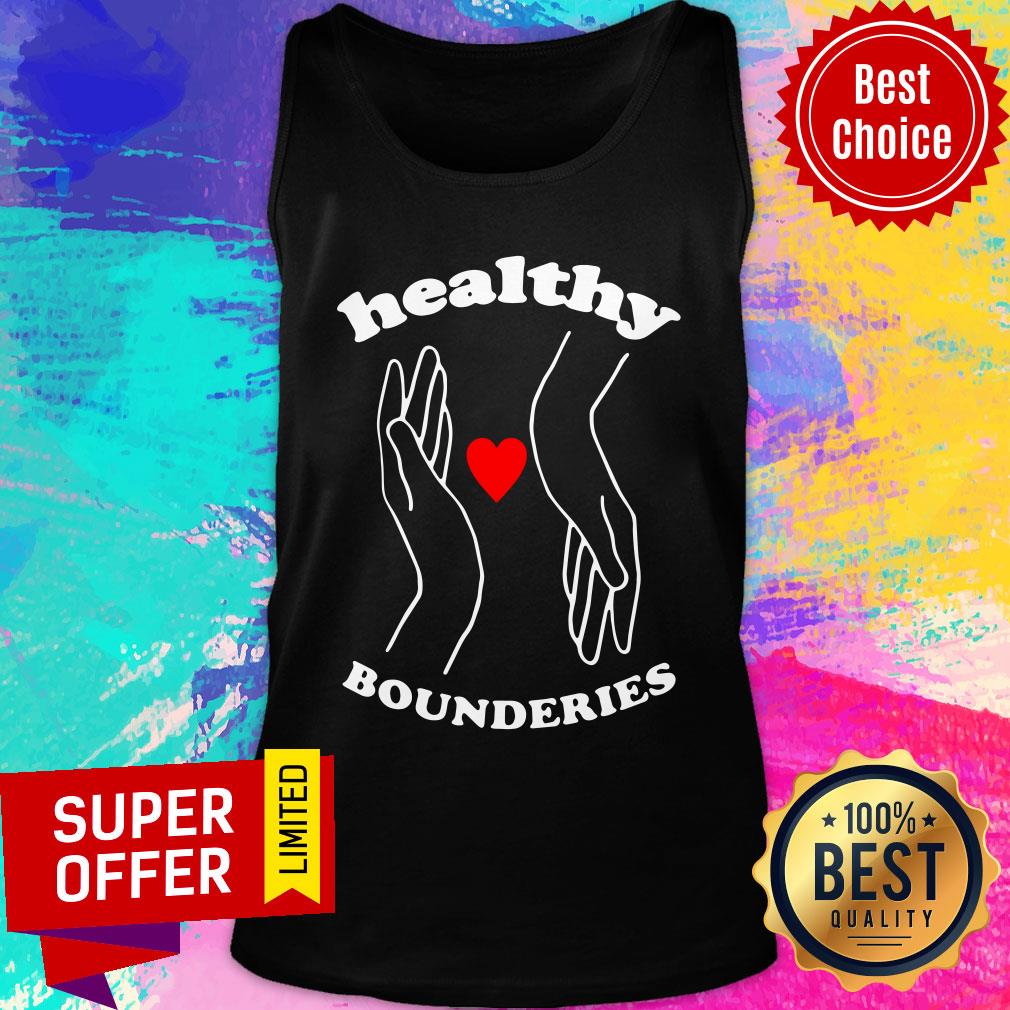 Funny Healthy Boundaries Hand Heart Shirt - Image 4