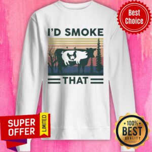 Alternative view of Official 420 Chicken Pig Cow I'd Smoke That Vintage Shirt