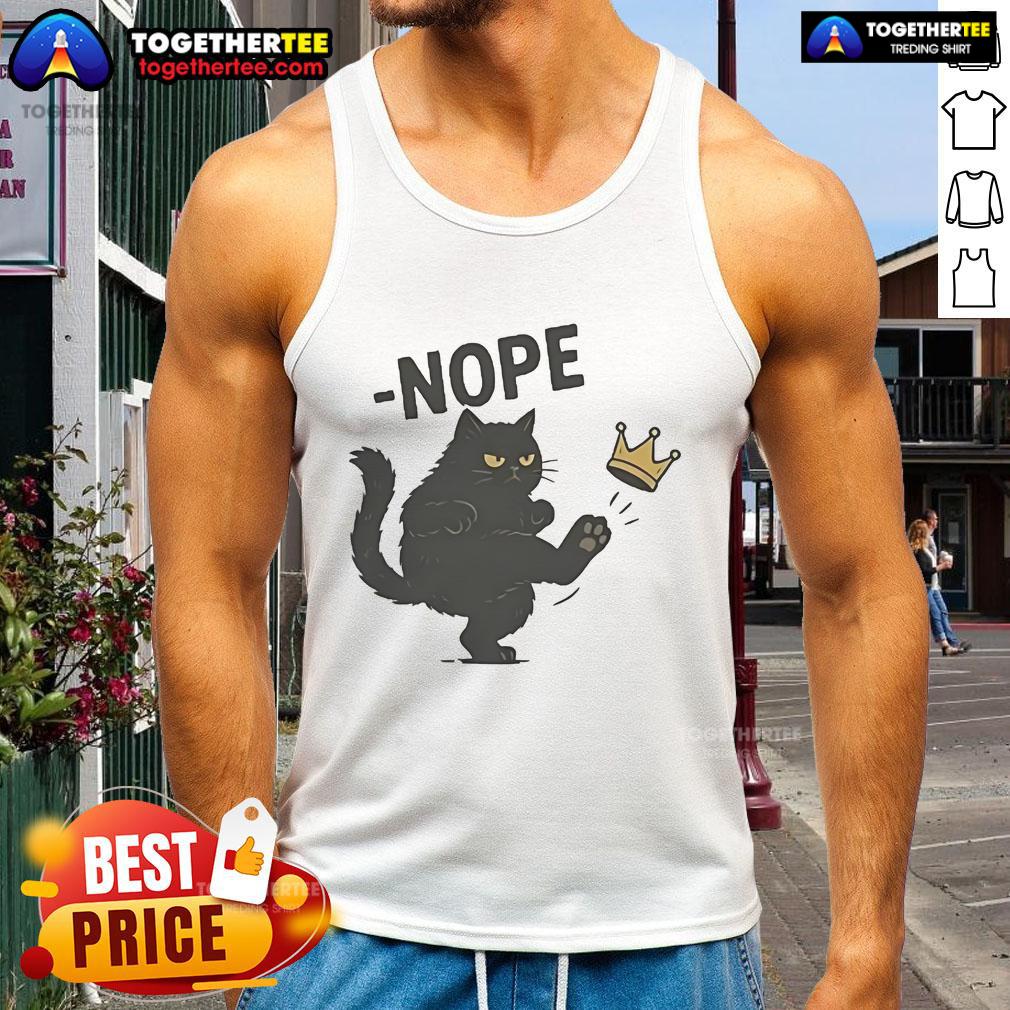 Official No Kings In America Black Cat T-Shirt - Image 4