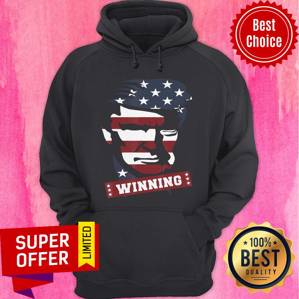 Funny Winning Trump 2020 Election Portrait American Flag Shirt - Image 2