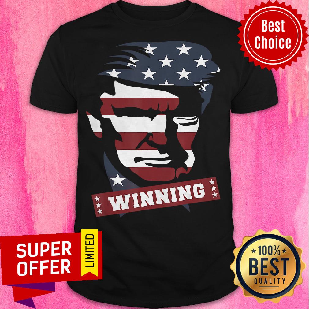 Funny Winning Trump 2020 Election Portrait American Flag Shirt