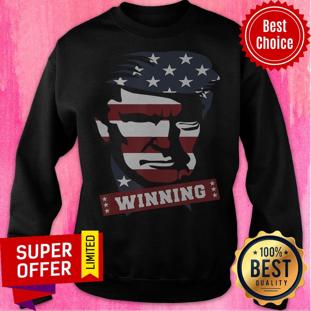 Funny Winning Trump 2020 Election Portrait American Flag Shirt - Image 5