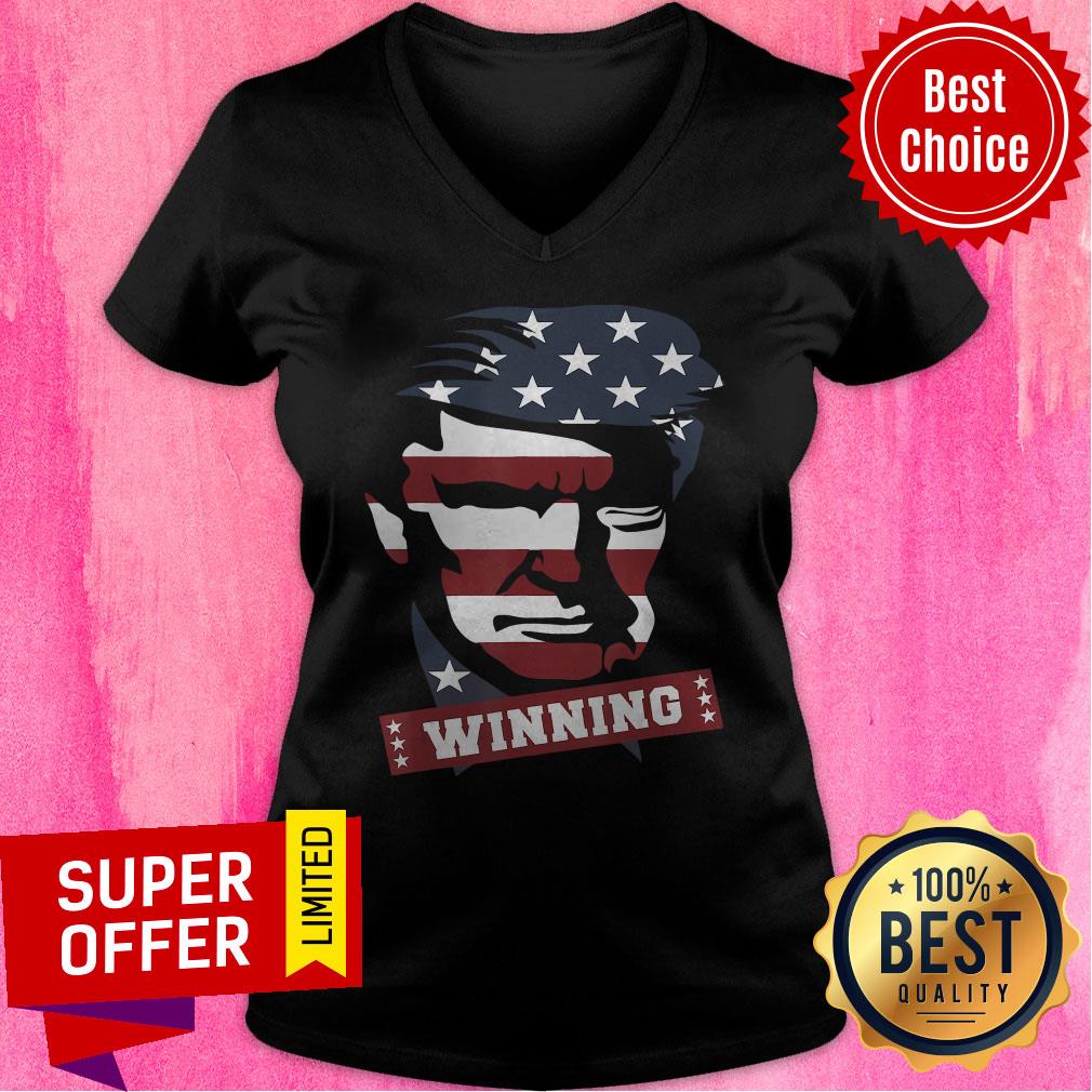 Funny Winning Trump 2020 Election Portrait American Flag Shirt - Image 3