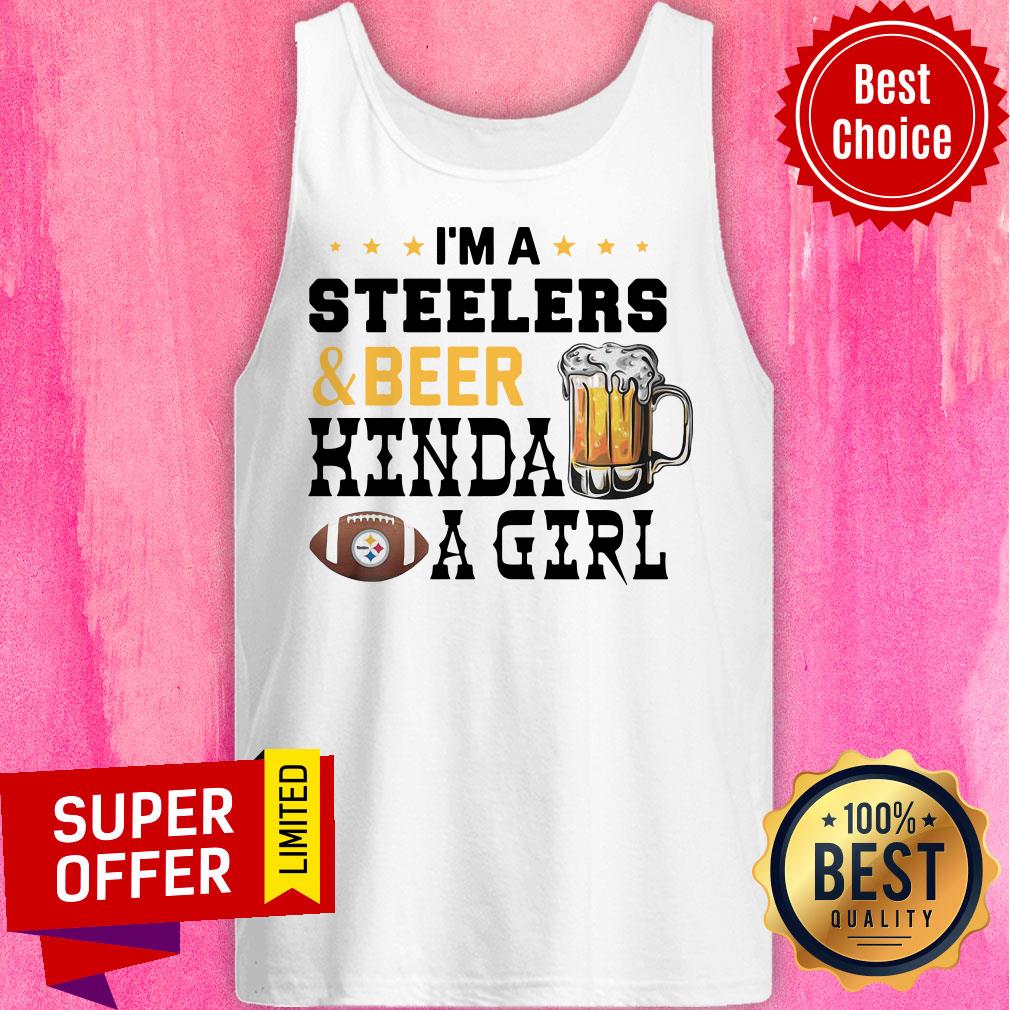 I’m A Pittsburgh Steelers And Beer Kinda A Girl Ball Shirt - Image 4