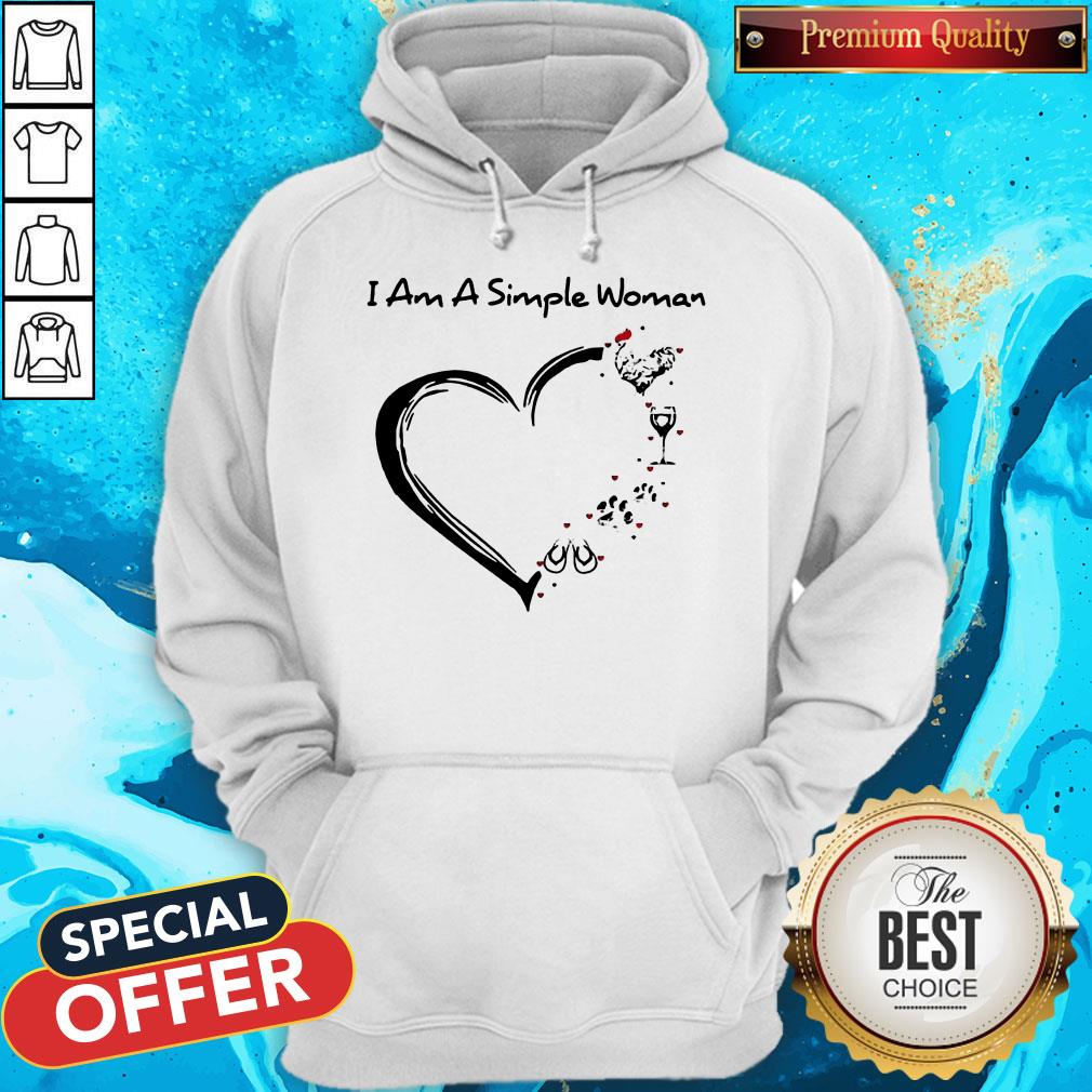 I Am A Simple Woman Chicken Wine Dog Paw And Flip Flop Shirt - Image 5